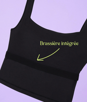 Débardeur crop top no bra noir Indie