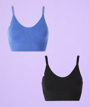 Lot 2 brassières sans couture Doodie-Noir et Bleu