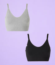 Lot 2 brassières sans couture Doodie Noir et Gris